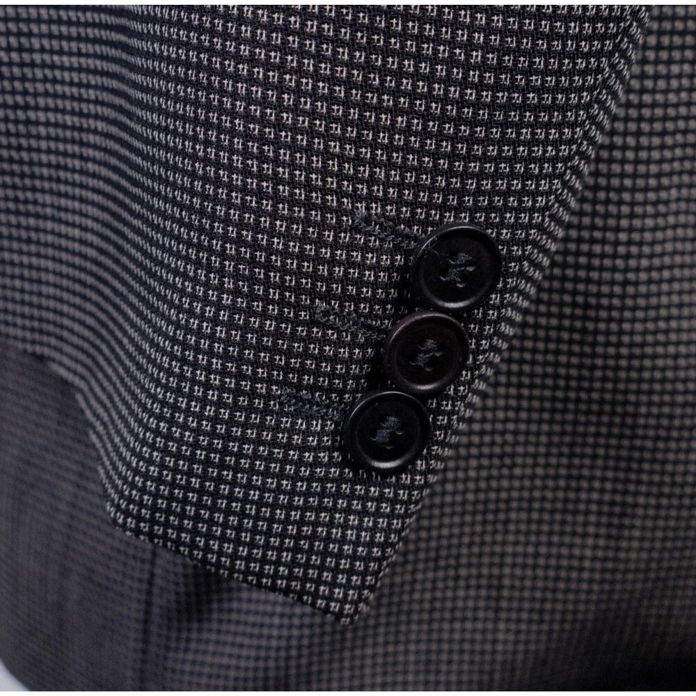 BOSS Hugo Boss Men 3 Button Blazer 44L Wool Gray Coat Jacket Blazer